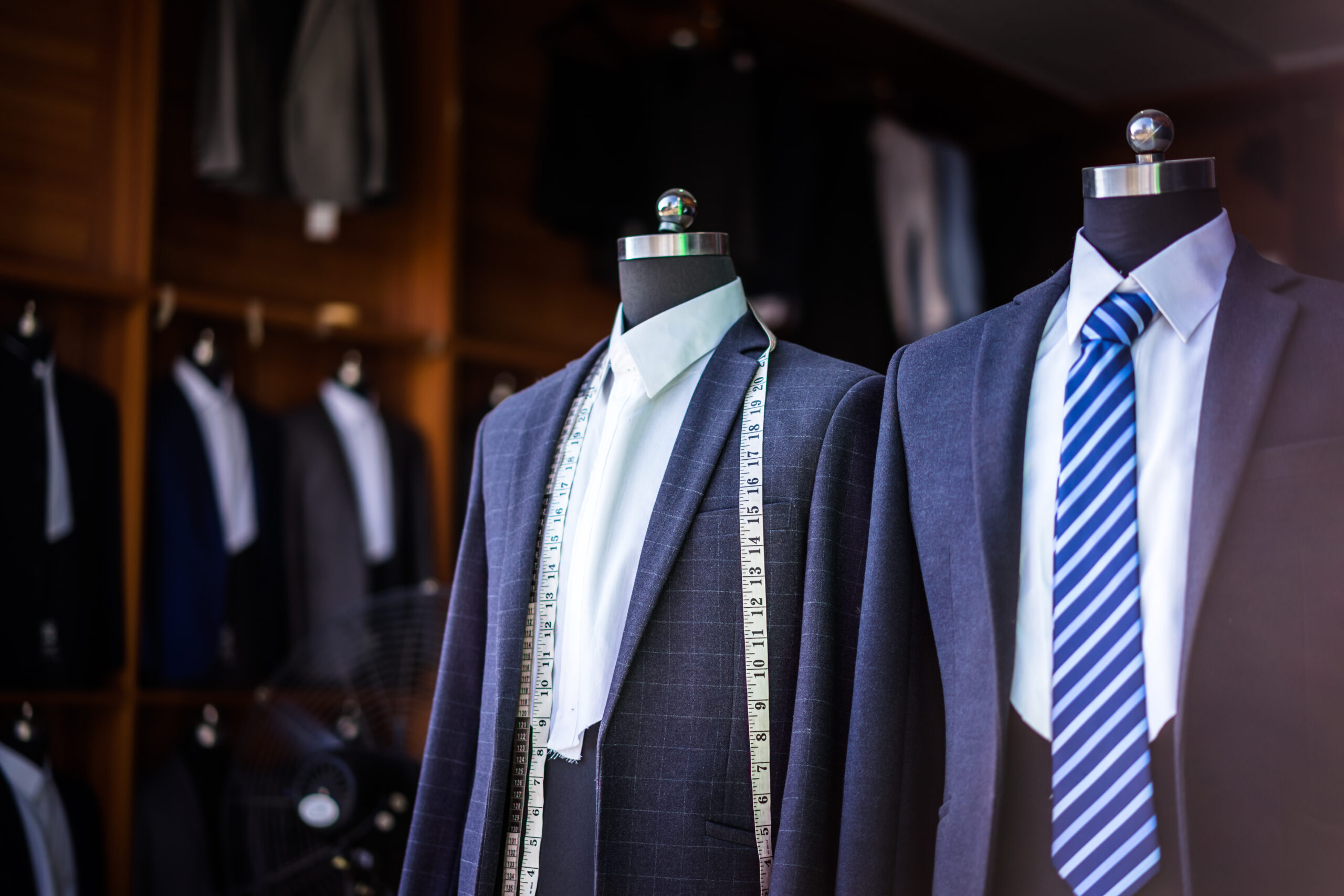 luxury suit in shop